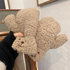 Brand cartoon velvet gloves, winter keep warm set for elementary school students, with little bears, increased thickness