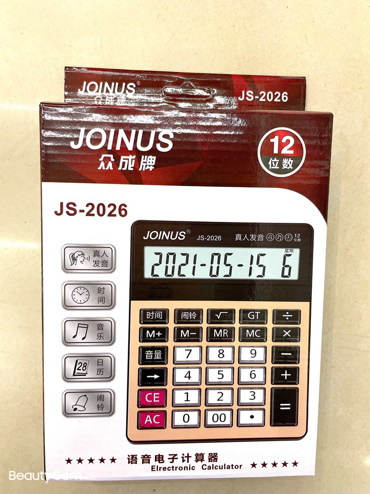 新款 JOINUS 众成牌 JS-2026真人发音计算器 音乐 带闹铃12 位数