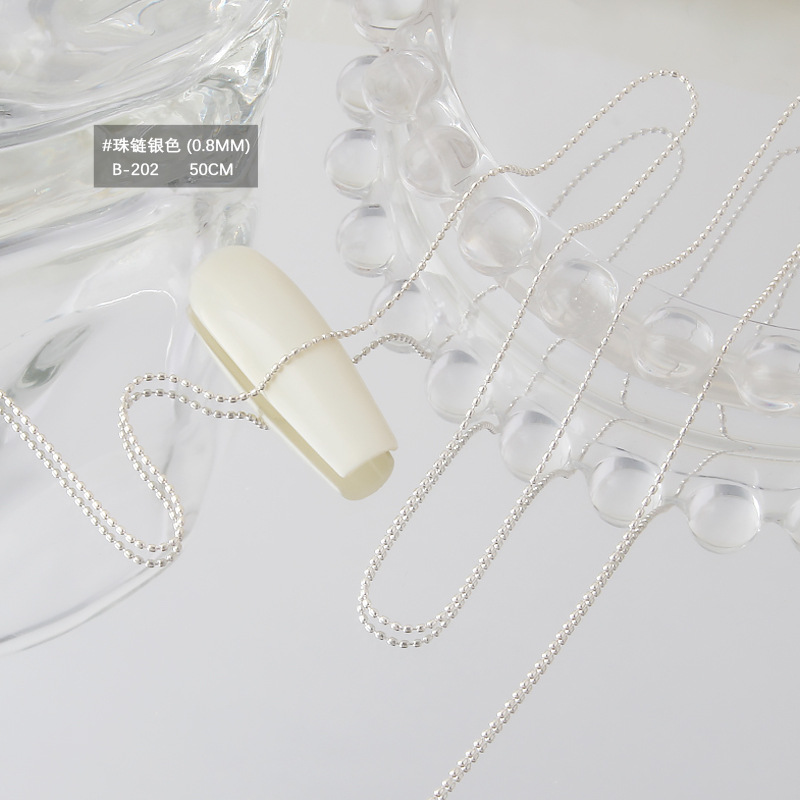 실버 0.8mm 스틸 볼 체인 [약 50cm]