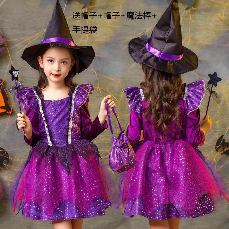 Halloween children's clothing girls' snow white dress Carnival party girls' witch dress masquerade costume