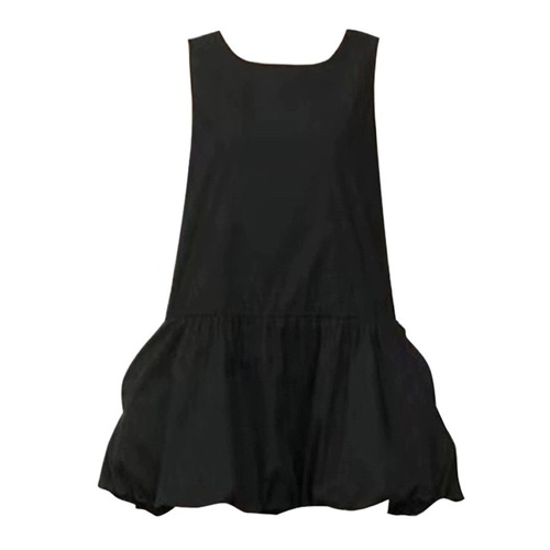 Hepburn-style black sleeveless dress for children, summer 2025, petite French elegance, bell-shaped short skirt