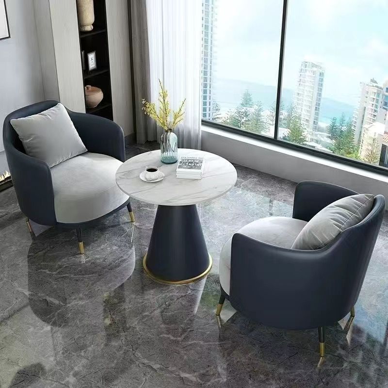 Simple y de lujo, sofá individual, mesa de café, combinación de hotel de ocio, recepción de la oficina de ventas, negociación de mesas y sillas, salón de belleza, reunión de invitados
