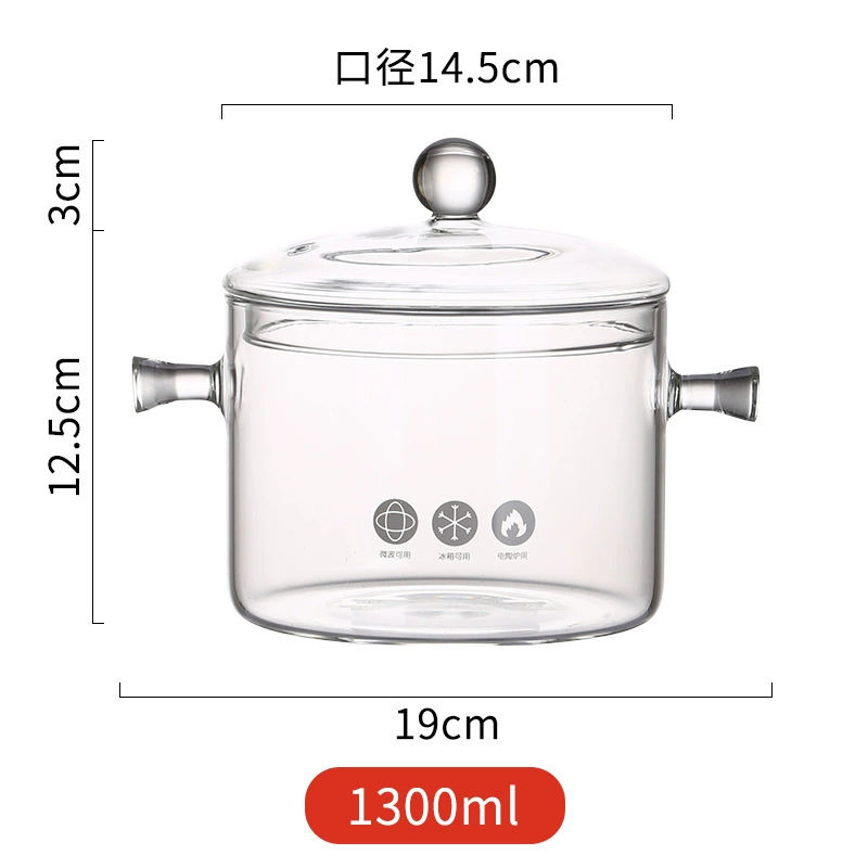 Стеклянная кастрюля-для тушения с высоким borosilicate стекла, прозрачная кастрюля для приготовления пищи, газ, огонь, высокая температура, маленькие горшочки, мини-кастрюля для супа