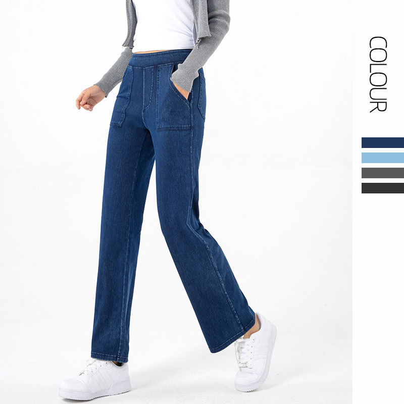 Nuevos vaqueros cargo de estilo americano con múltiples bolsillos para mujer, pantalones casuales de pierna ancha y cintura alta, estilo vintage y moderno.