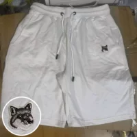 Новый хит продаж на экспорт в Японию и Южную Корею MK с вышивкой в виде головы серой лисы из чистого хлопка, мужские и женские шорты, спортивные брюки, повседневные брюки