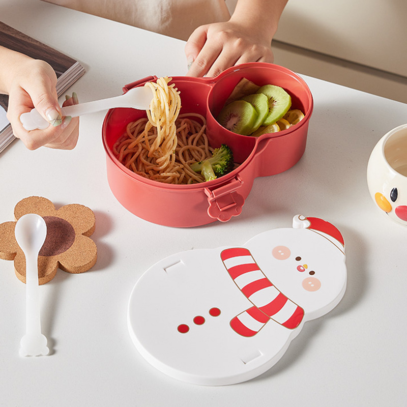 Christmas Snowman lunch box office worker microwave oven heating lunch box light food compartment girl Lunch Box Portable Christmas Snowman lunch box office worker microwave oven heating lunch box light food compartment girl Lunch Box Portable