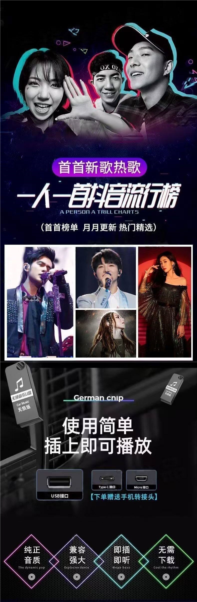 2026 Douyin New Songs Music Car USB Drive High-Quality Lossless Music Popular New Hot Songs Music USB Drive
