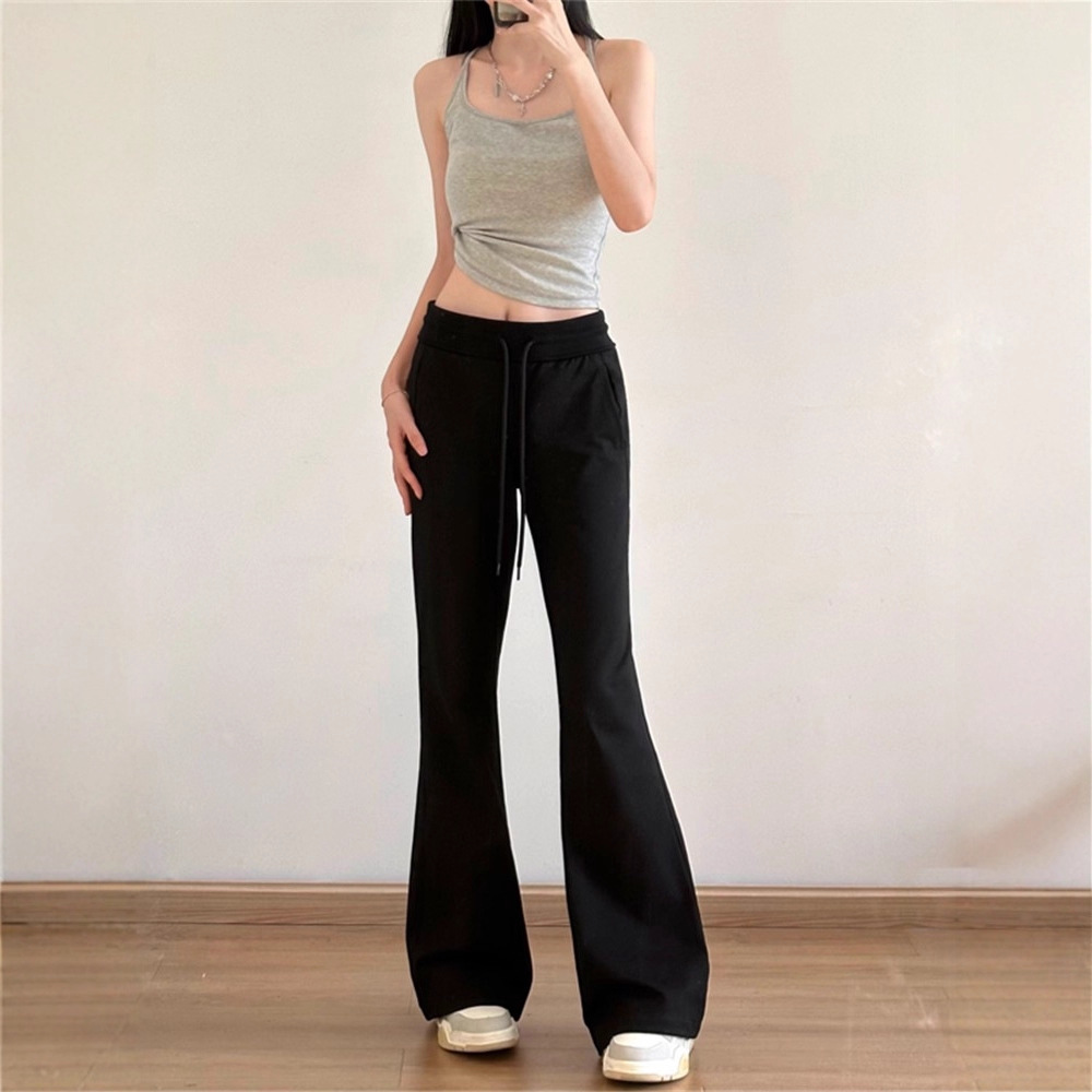 2025新款喇叭裤休闲裤子宽松百搭女款拖地长裤卫裤春秋款现货跨境