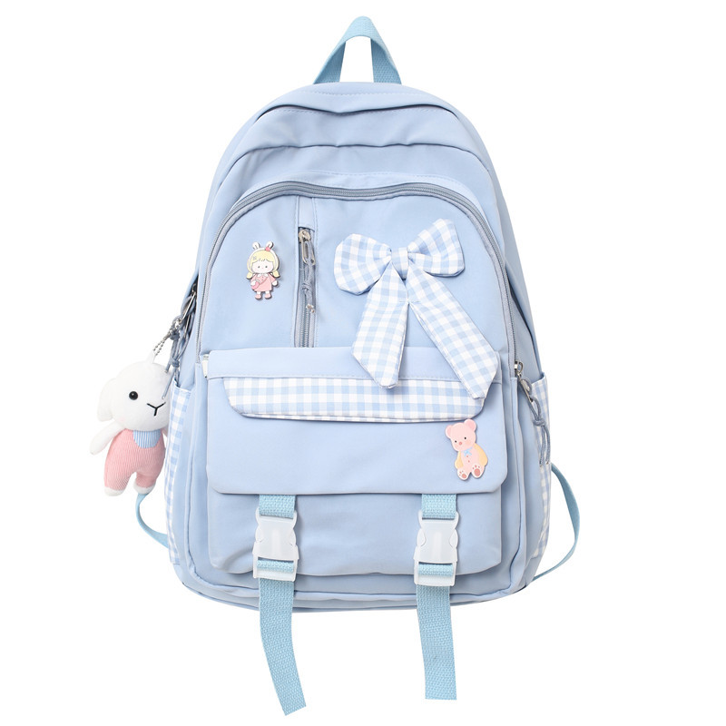 Mochila escolar para niñas de primaria y secundaria, diseño con lazo y estilo dulce, ligera y espaciosa