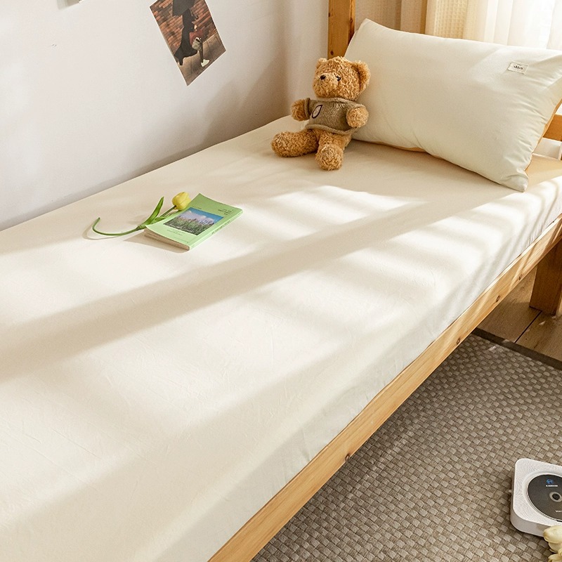 Sombrilla de cama de algodón de tres piezas para dormitorio de estudiantes universitarios, juego individual, funda protectora de colchón de algodón de verano
