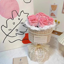 扭扭棒花束手工diy材料包郁金香带花篮花桶自制成品创意生日礼物