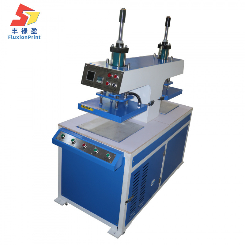 油压双头凹凸压花机 3D压Logo压字压纹皮革布料花纹烫印机烫画机