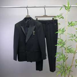 欧美高端商务休闲新款 SL双排扣西装西服西裤套装 平替跨境欧货