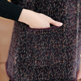 中老年女装秋新款时尚仿水貂针织衫妈妈装保暖翻领拉链开衫外套，女装马甲，妃慕昵服饰