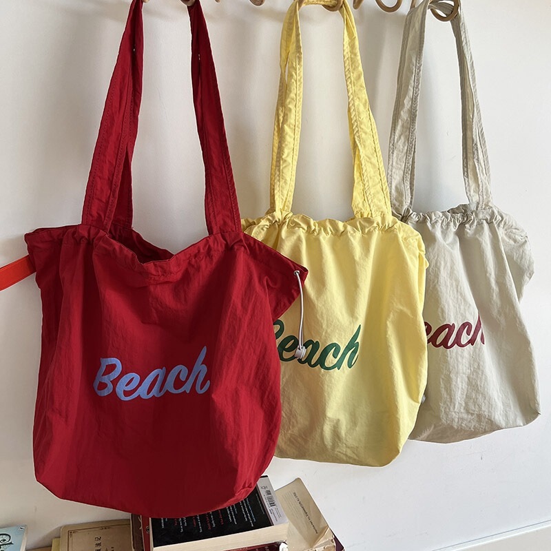 2025 Summer New Drawstring Canvas Bag Ins Japanese Style Tote Bag Commuter Handbag Shoulder Bag Large Capacity 2025 Summer New Drawstring Canvas Bag Ins Japanese Style Tote Bag Commuter Handbag Shoulder Bag Large Capacity
