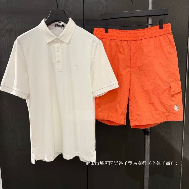 26 new summer Korean-style bright orange golf apparel for men, outdoor casual lightweight breathable shorts