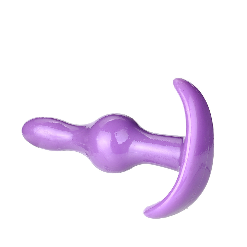 Mini TPE Anal Plug Set with Beaded Design, Pink and Black Options — detail image 3