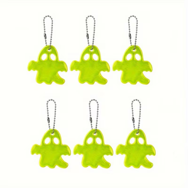 Halloween Reflective Keychain Glowing Pendant Ghost Backpack Decoration Party Gift