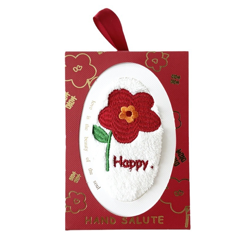 폴리에스터 산호 양털 결혼 기념품 타월 작은 신선한 작은 꽃 실 테두리 걸 수 있는 선물 타월