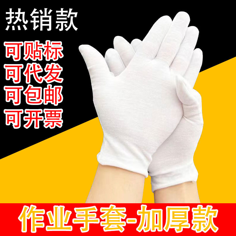 예절 작업용 흰색 장갑 - 두꺼운 스타일