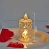 Big candle contains rose