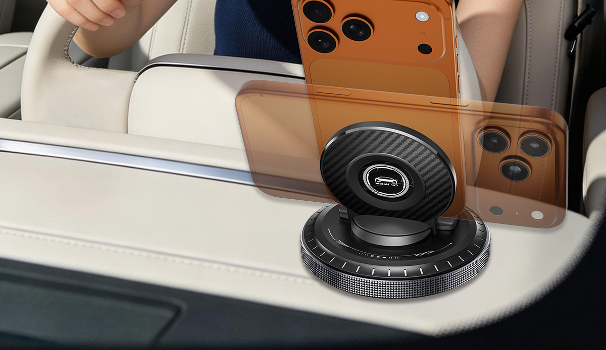 Dashboard Car Phone Holder 360-Degree Adhesive Washable Non-Slip Car Center Console Navigation Support Stand
