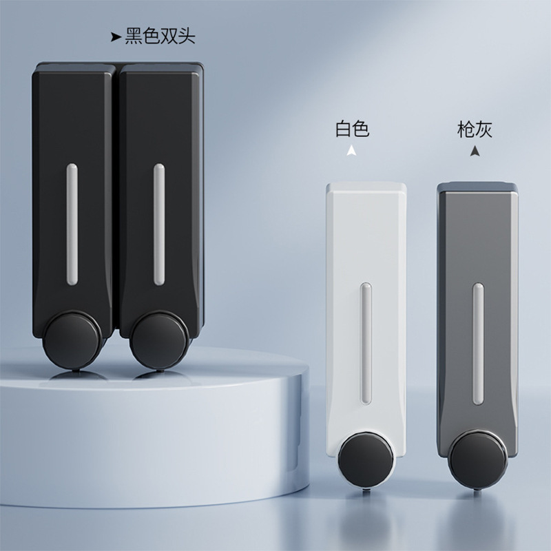 石鹸の液体器のホテルの壁の壁掛け式の石鹸のシャンプーの入浴剤は手を洗う液体の瓶の洗剤の箱を押します。|undefined