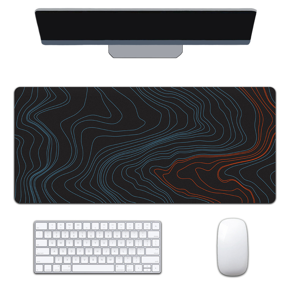 Mapa de calor transfronterizo extra-grande juego engrosado Oficina abstracto viento fluido colorido expansión corrugado mouse pad patrón personalizable