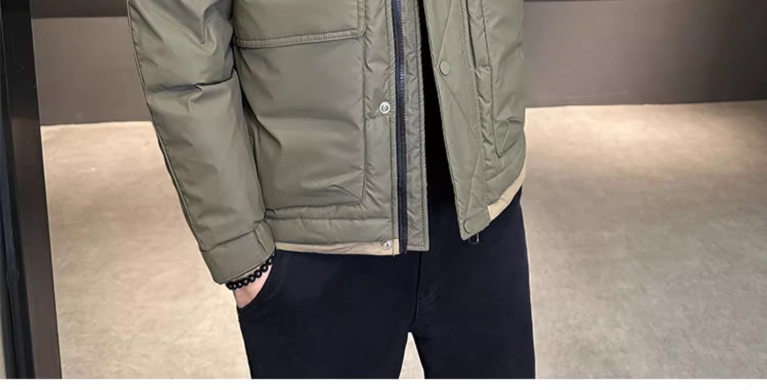 Abbigliamento maschile Nuovo colore solido moda uomo giacca in cotone e seta uomo giacca in cotone e seta calda spessa con cappuccio studente giacca in cotone e seta uomo_voghion.com