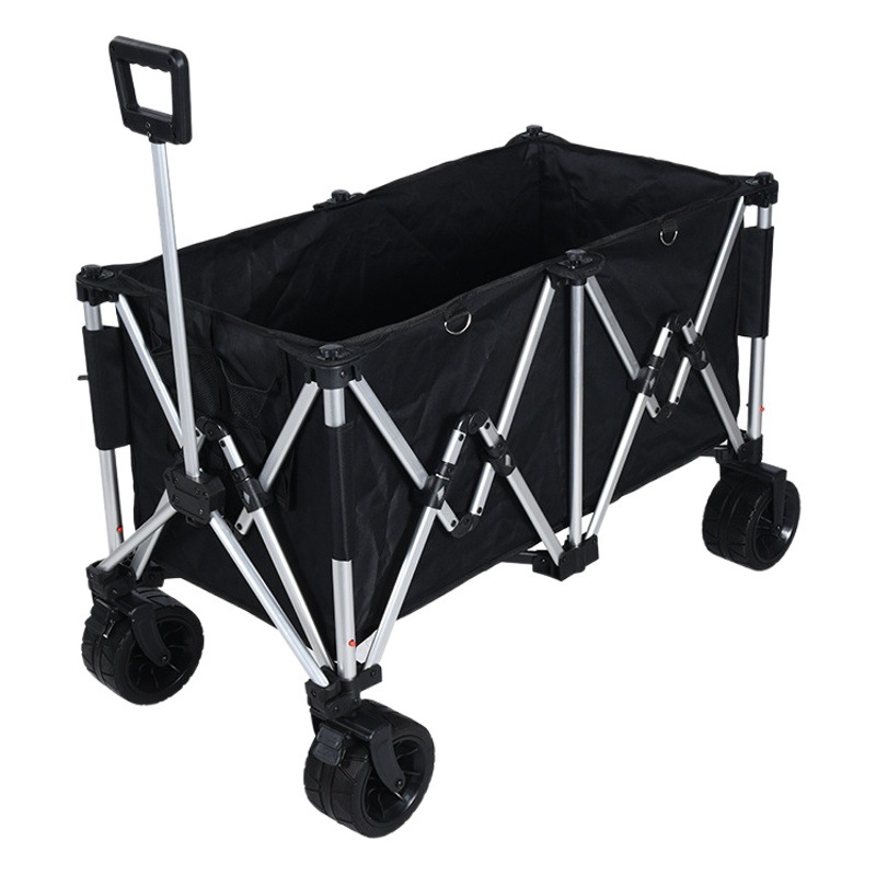 Carrito de Camping Plegable de Aleación de Aluminio con Gran Capacidad y Ruedas Todoterreno