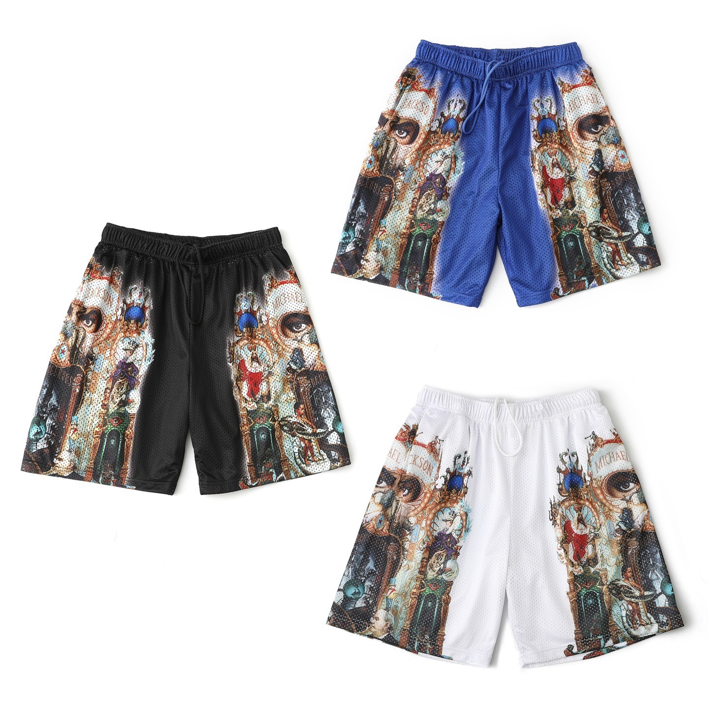 Shorts Deportivos de Malla Transpirable con Estampado Artístico SUP | Estilo Hip Hop