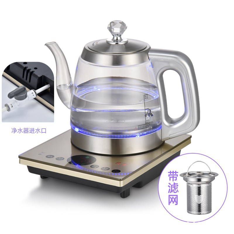 손잡이가 있는 황금색 주전자(정수기 모델), 색상을 확인하세요.