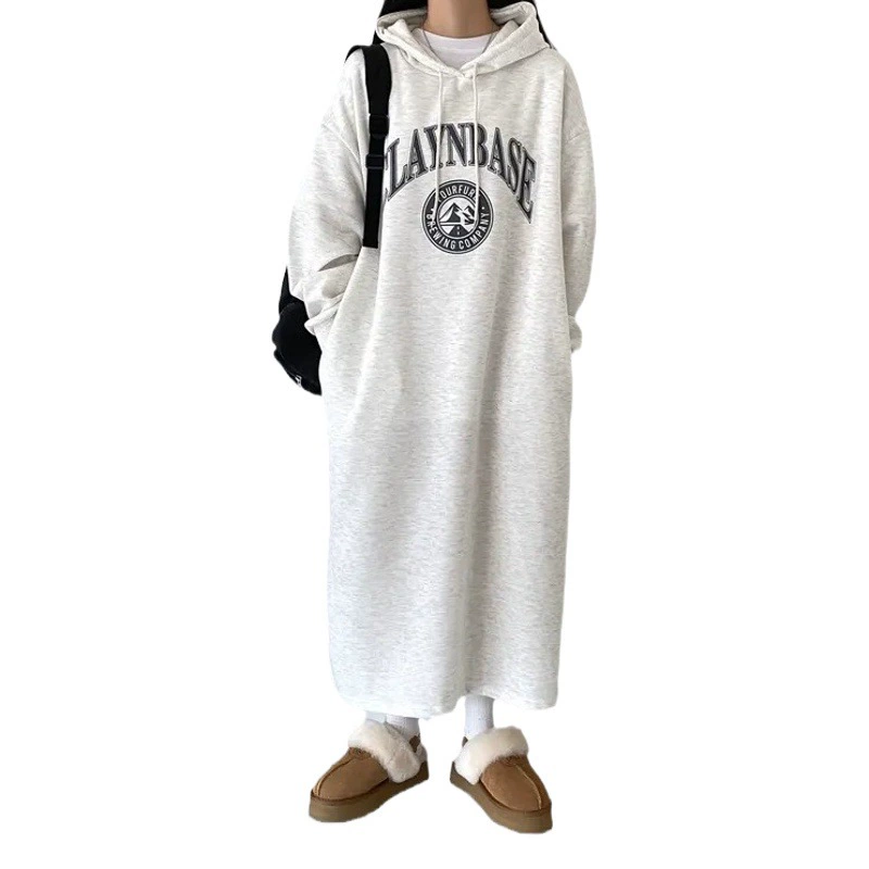 Платье-свитер в ленивом стиле оптом, Женская весенне-осенняя тонкая свободная длинная юбка выше колена в Корейском стиле, Топ