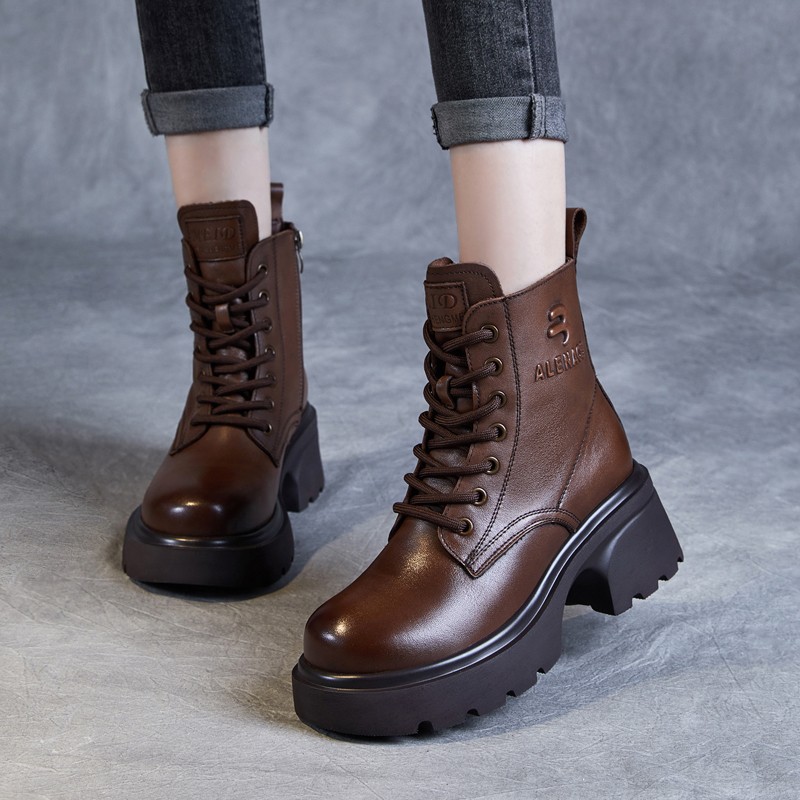 Genuine Martin Boots For Women With Soft Leather And Thick Soles_voghion.com