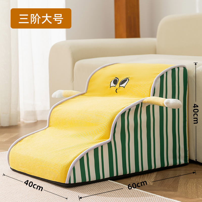 Otoño y invierno nuevo estilo de dibujos animados escaleras de mascotas escaleras de cama para perros desmontables y lavables escaleras para perros mayores estables
