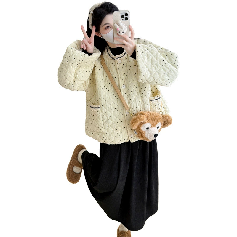 Winter short down jacket for pregnant, Korean style, fitted