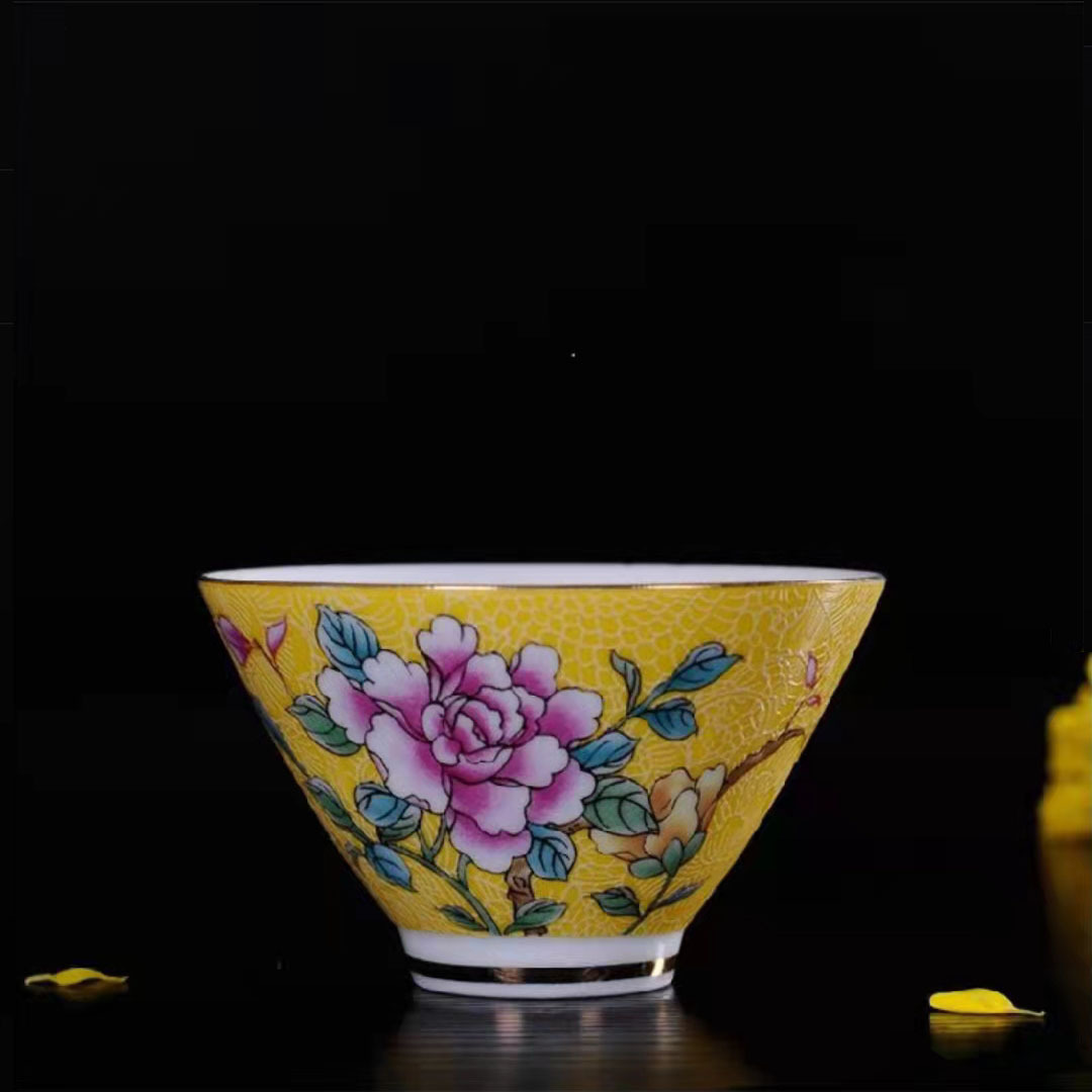 모란 컵 노란색