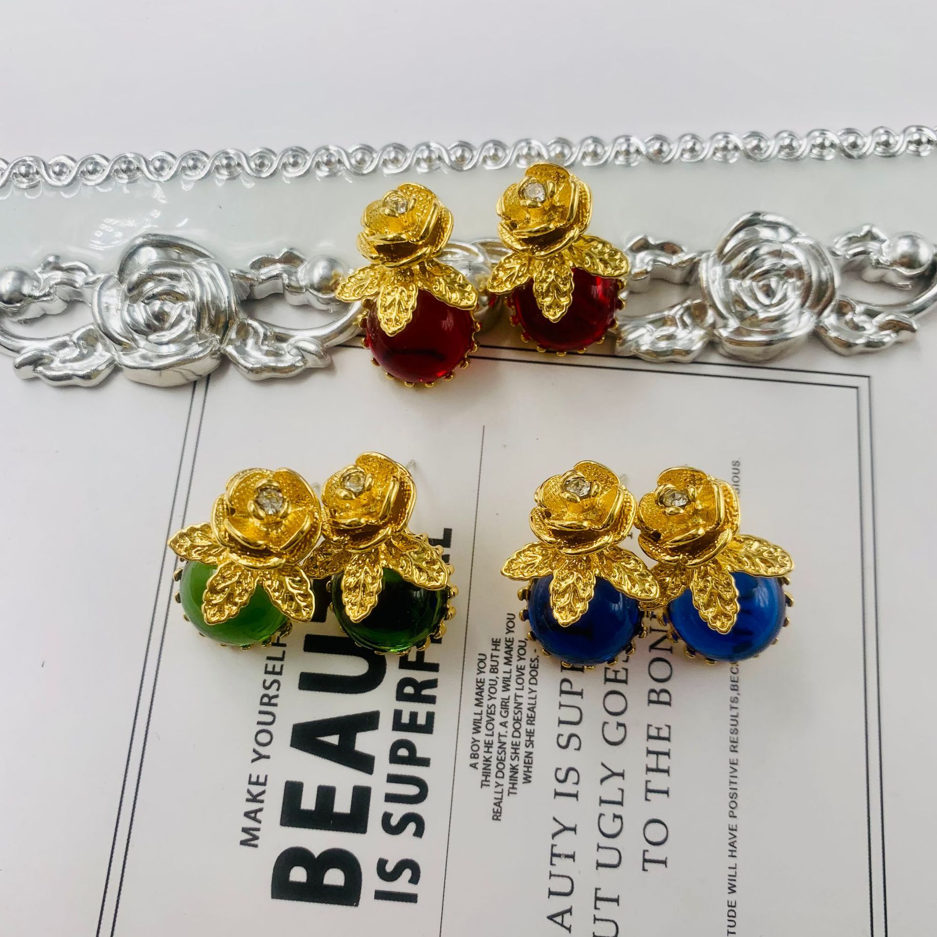 Medieval vintage Western antique earrings palace style small…