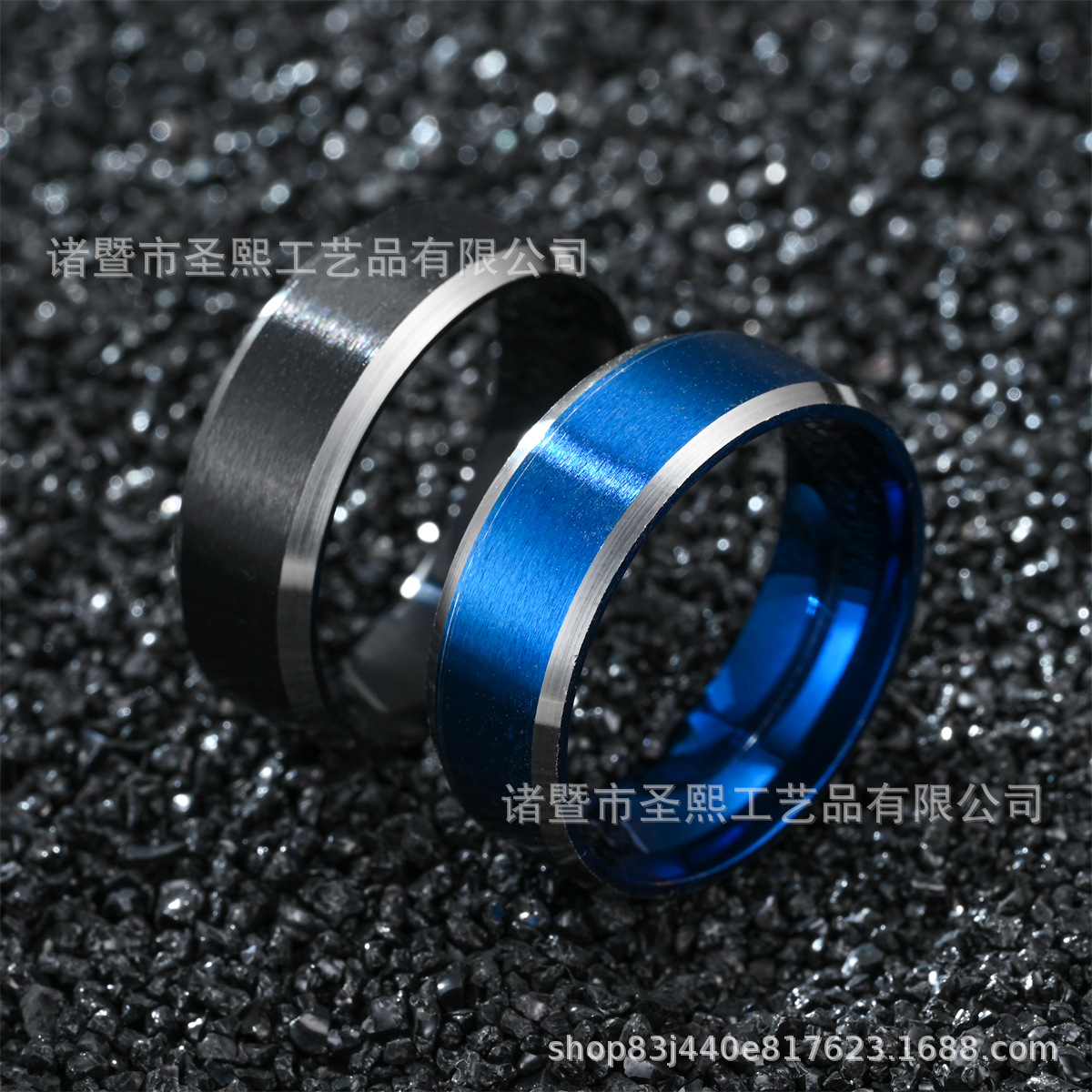 Matte two-tone fashionable ring stainless steel