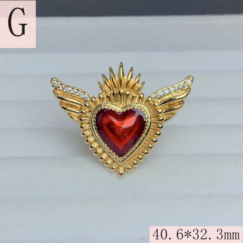 Wholesale Jewelry Vintage Style Heart Shape Copper Zircon Enamel Open Rings display picture 10