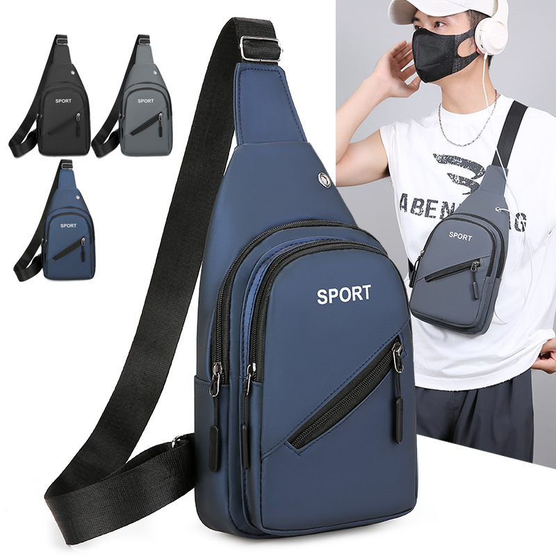 2026 nuevo hombre bolso de pecho de color sólido de negocios multifuncional deportivo al aire libre mochila de hombro mochila impermeable