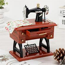 C 46991 Vintage wooden sewing machine music box ����ľ���һ�