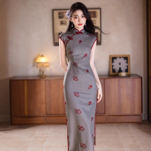 旗袍2025新款复古改良年轻款新中式民国风女装小个子日常可穿素雅