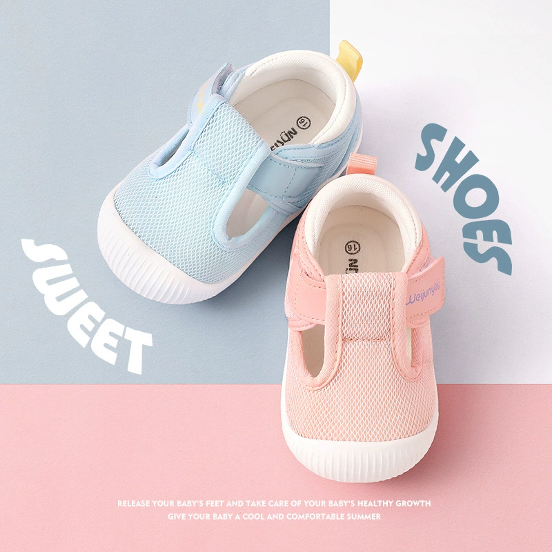 Новая детская обувь для малышей, летняя дышащая женская детская обувь, Нескользящие Детские сандалии на мягкой подошве, мужская обувь