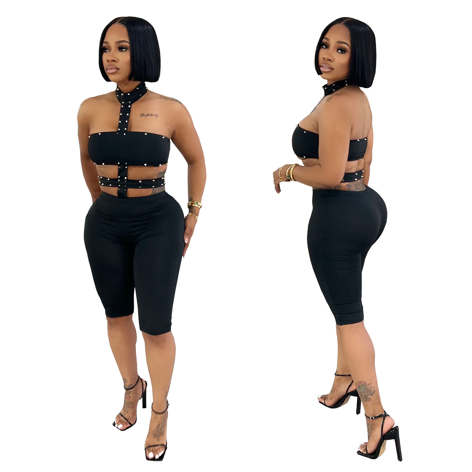 C7728 Aliexpress transfronterizo Amazon Europa y América de moda de mujer sexy cuello abierto de bolsas de cuello de color sólido