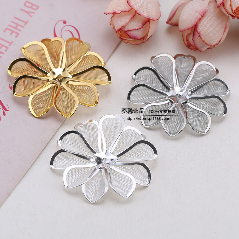 DIY饰品配件 古风材料 30mm/40mm双层铜网花片
