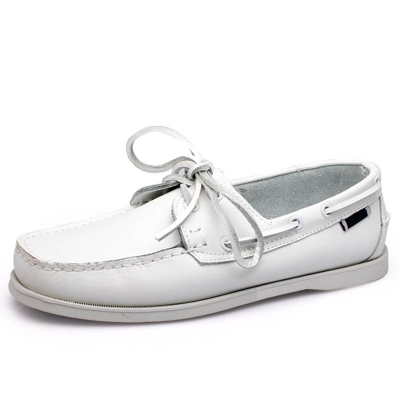 Sailing Shoes Men's Two-Layer Cowhide Thin-Soled Business Versatile Shoes Export British Style Casual Driving Shoes Handmade Shoes