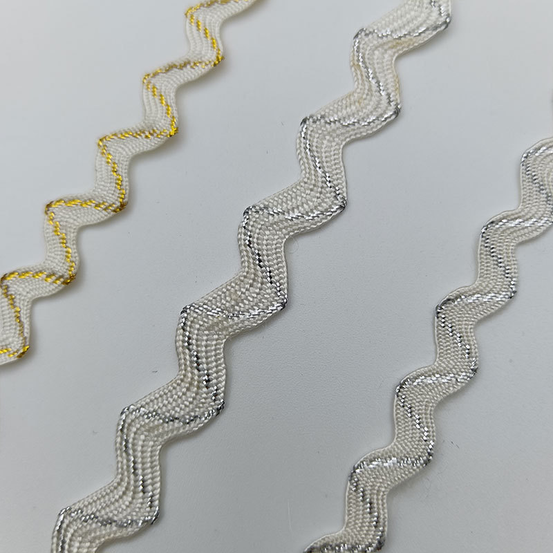 5mm en stock Oro Plata borde dorado borde plateado en forma de onda S borde curvo cinta multi-tamaño sombrero ropa para niños accesorios de boda
