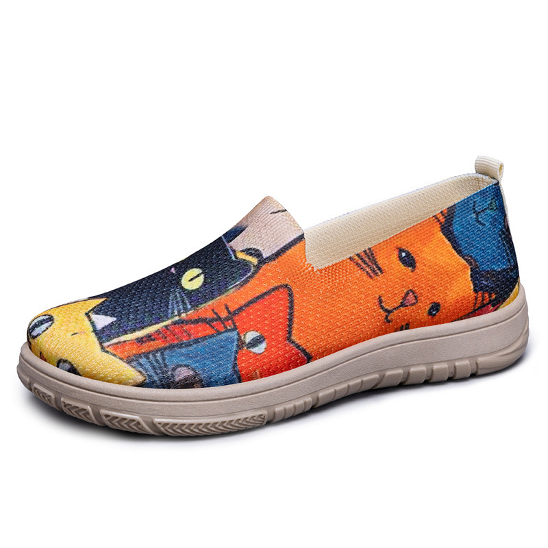 Zapatos zapatos zapatos casuales de verano para mujer, zapatos casuales transfronterizos, zapatos de mujer de gran tamaño, zapatos de tela a juego de colores, zapatos de un solo pie