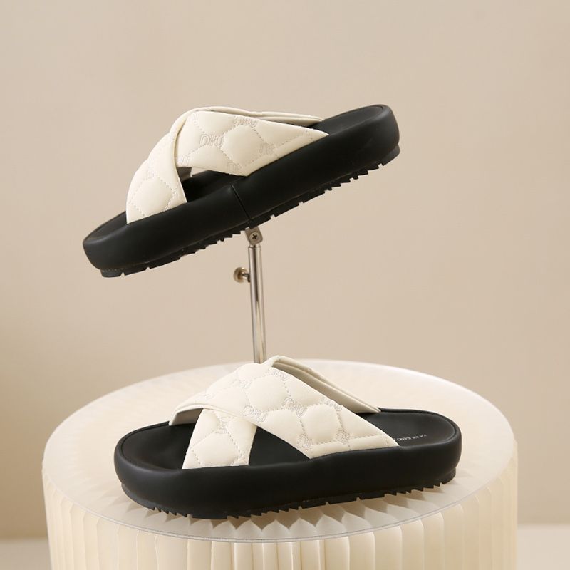 Women's Platform Sandals Soft Soled Cross Over Casual Wear Fashionable Versatile_voghion.com